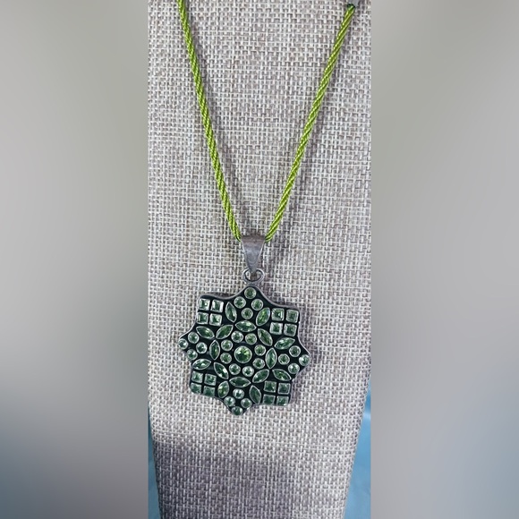 Vintage Peridote Gemstone Pendant Sterling